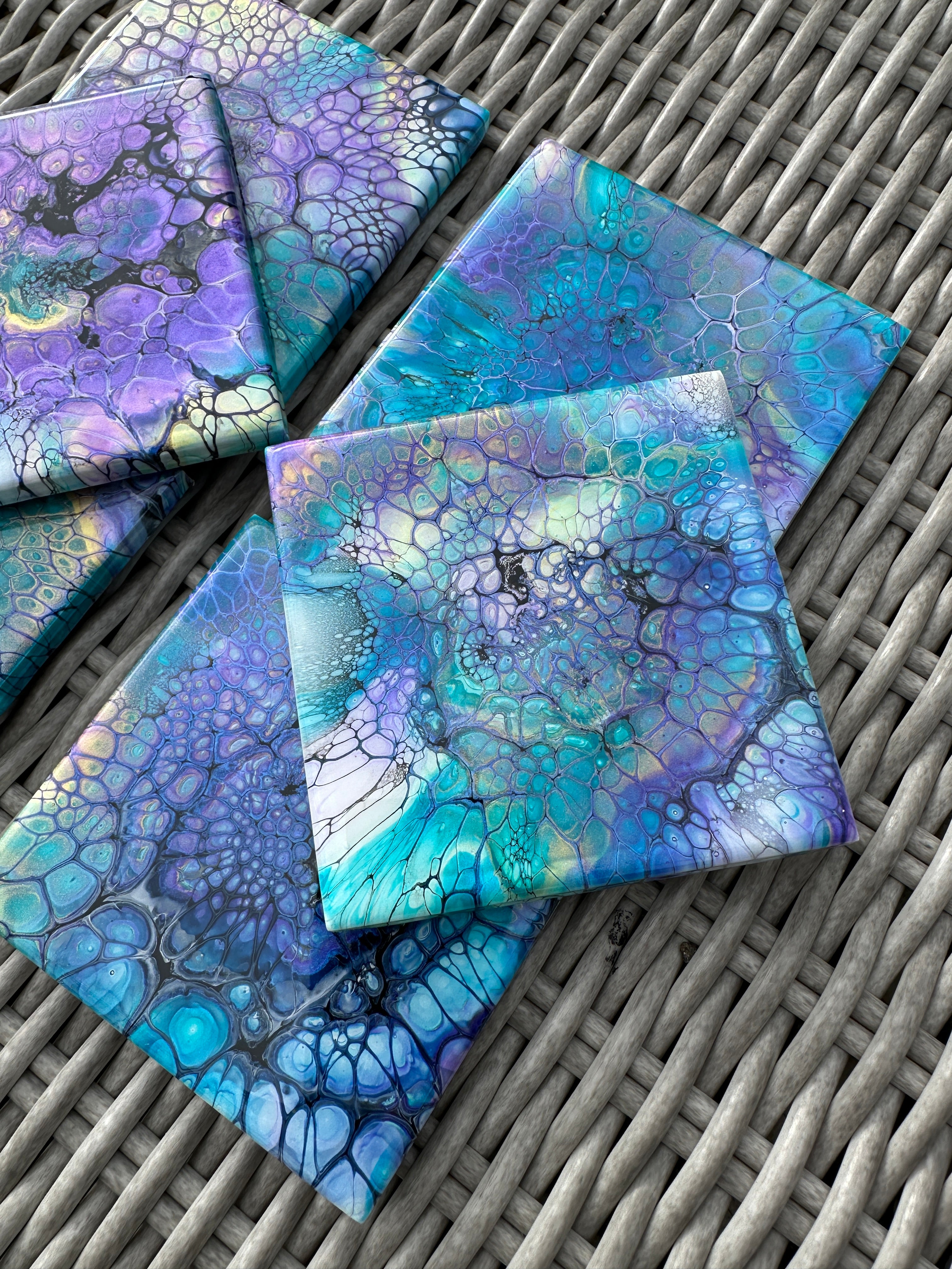 Coasters Peacock Colourway