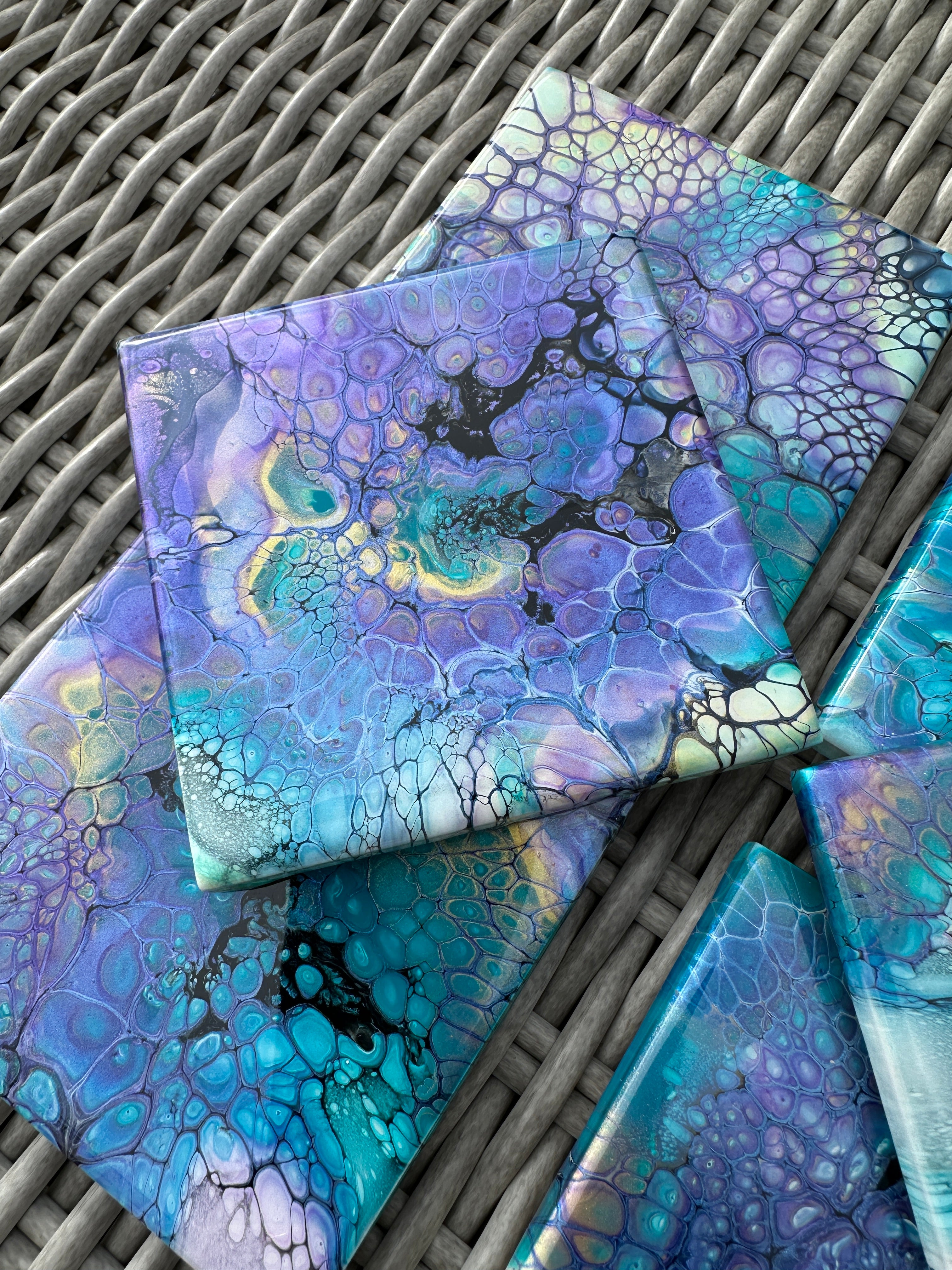 Coasters Peacock Colourway