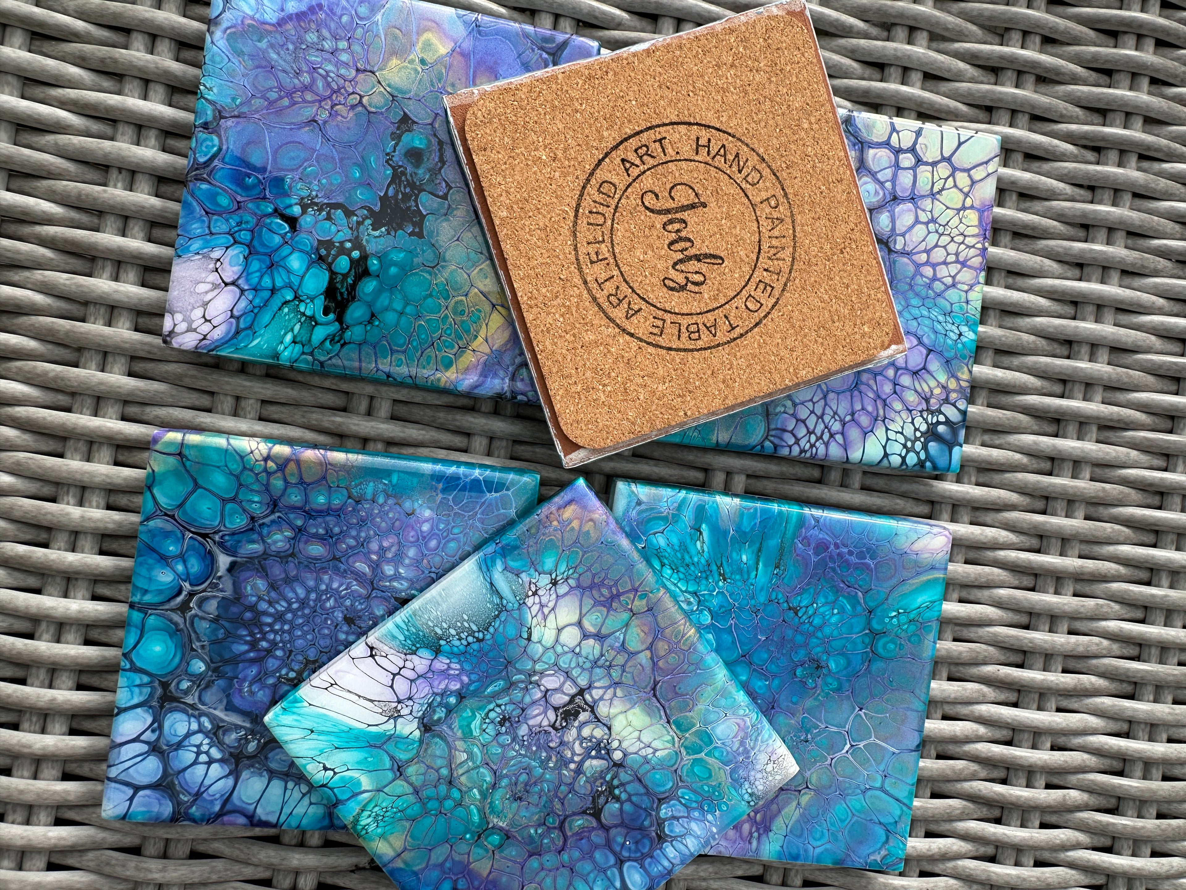 Coasters Peacock Colourway
