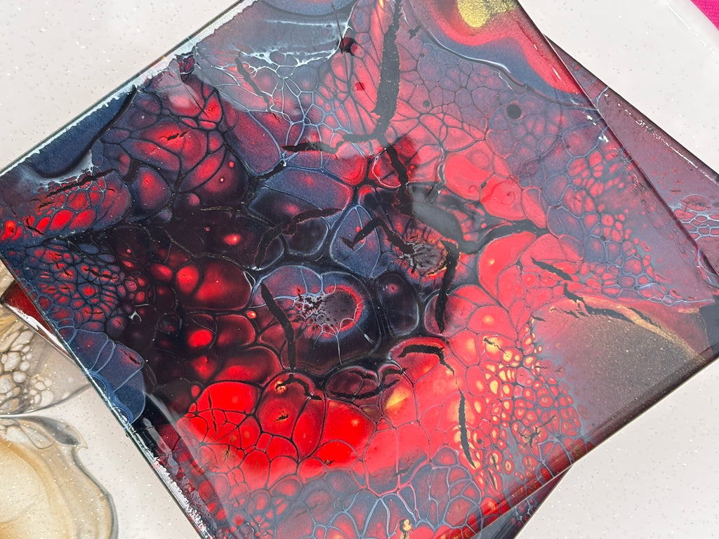 Coasters Red and Black Colourway